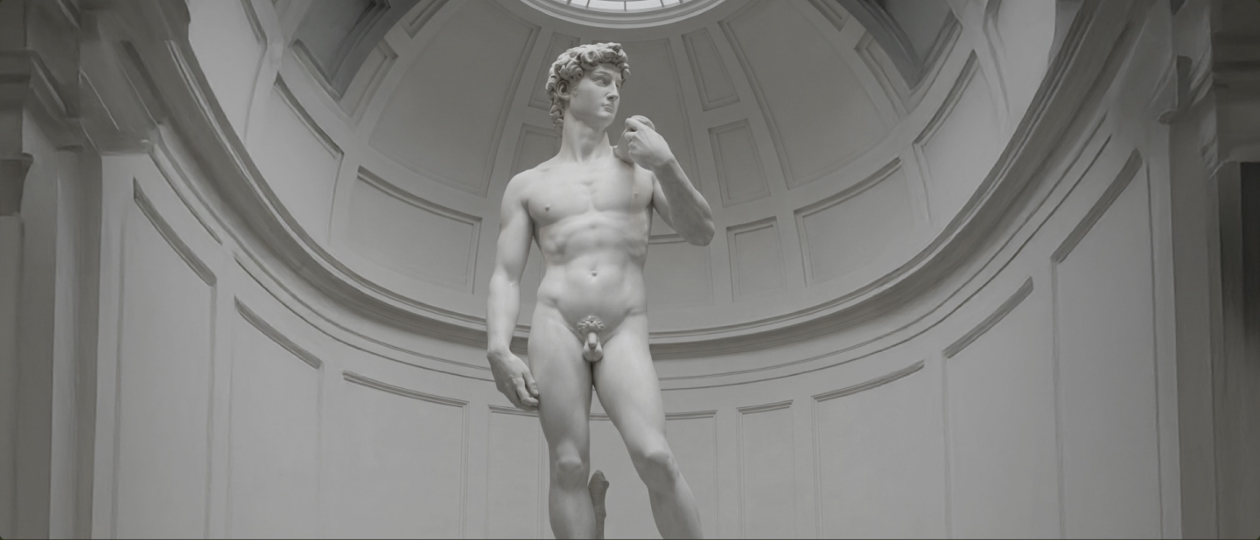 Michelangelos David unter der Kuppel der Galleria dell’Accademia in Florenz